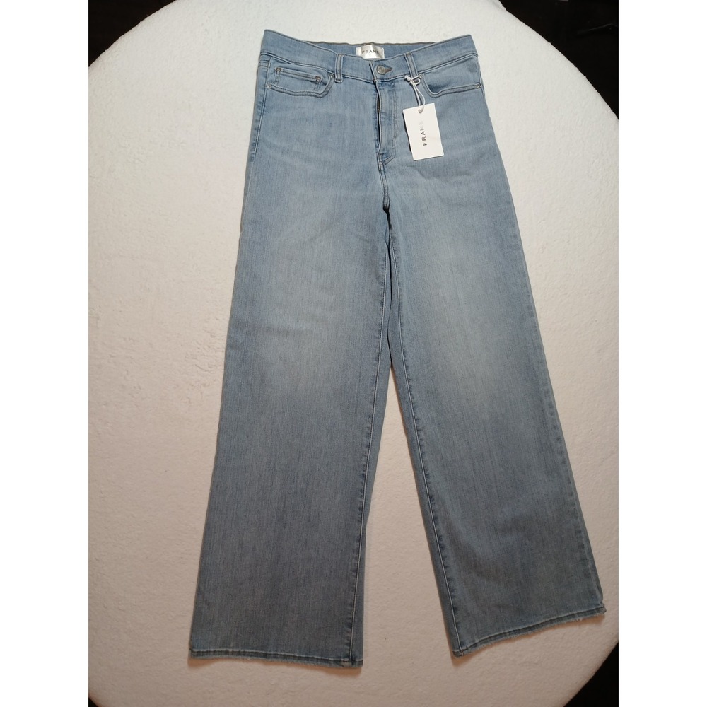 NWT FRAME Le Slim Palazzo High Rise Wide Leg Jeans Temescal Park Light Wash 30